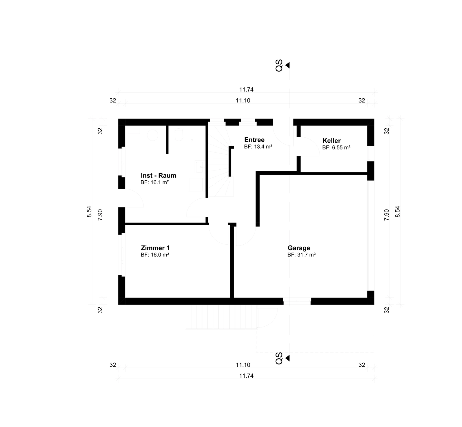 Ground Floor: Clean CAD redrawing